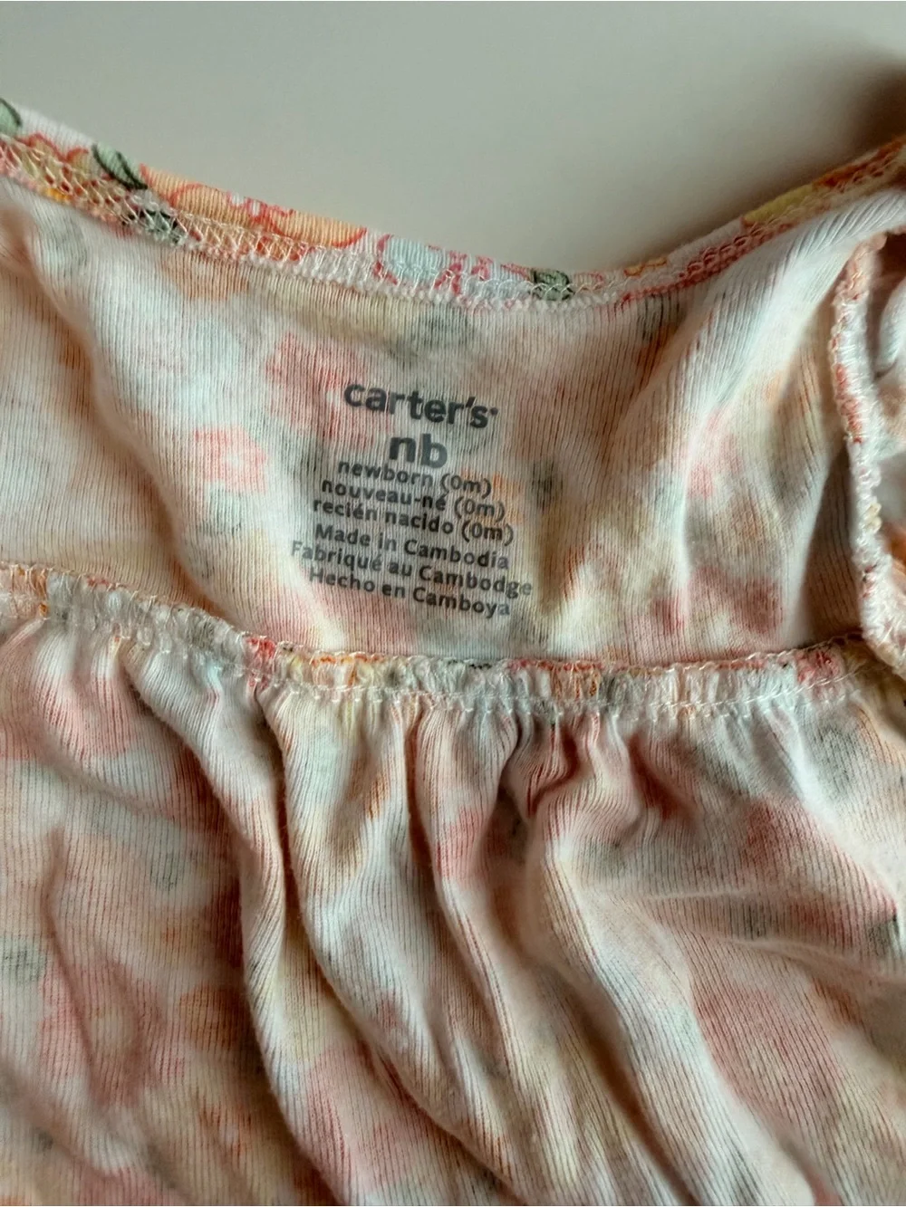 Carter’s Floral Bubble Romper Heart Back NB Newborn